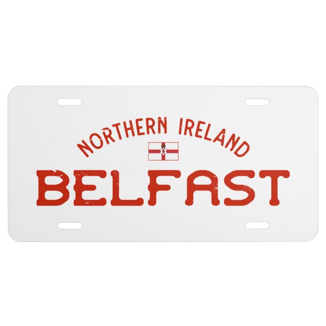 Distressed Belfast Northern Ireland Ulster Banner License Plate (Front)