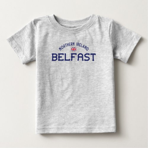 Distressed Belfast Northern Ireland Union Jack Baby T_Shirt