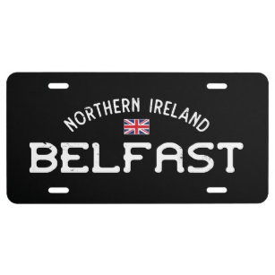Distressed Belfast Northern Ireland Union Jack License Plate