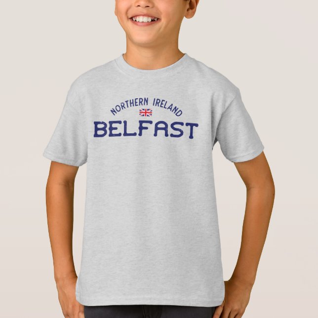 Distressed Belfast Northern Ireland Union Jack T-Shirt (Front)