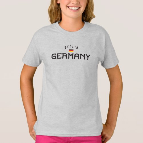 Distressed Berlin Germany Girls T_Shirt