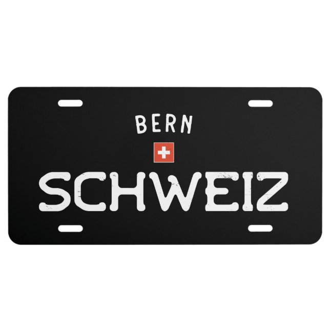 Distressed Bern Schweiz (Switzerland) License Plate (Front)