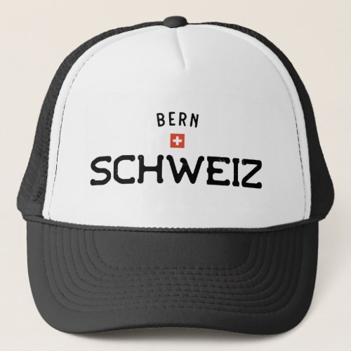 Distressed Bern Schweiz Switzerland Trucker Hat