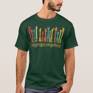 Distressed Best Auntie Ever Mommy Guitar Mothers D T-Shirt