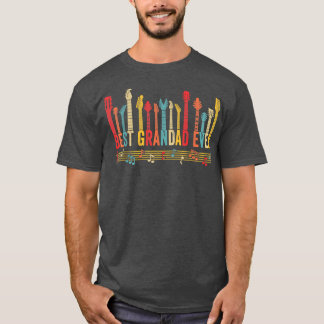 Distressed Best Grandad Ever Daddy Guitar Fathers  T-Shirt