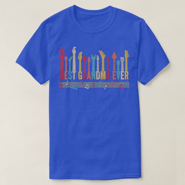 Distressed Best Grandma Ever Mommy Guitar Mothers  T-Shirt (Design Front)
