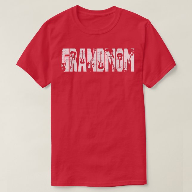Distressed Best Grandmom Ever Guitar Lover Guitari T-Shirt (Design Front)