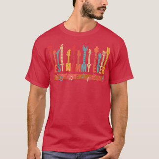 Distressed Best Mommy Ever Mommy Guitar Mothers Da T-Shirt