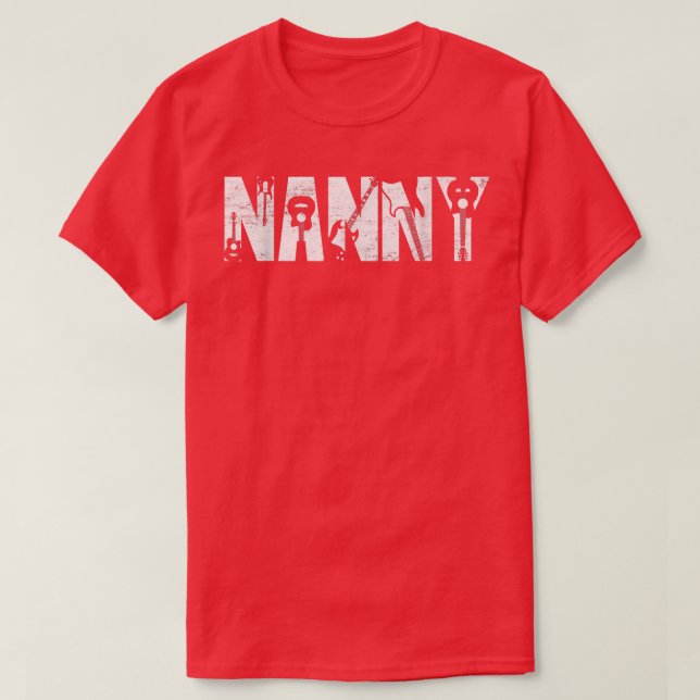 Distressed Best Nanny Ever Guitar Lover Guitarist  T-Shirt (Design Front)