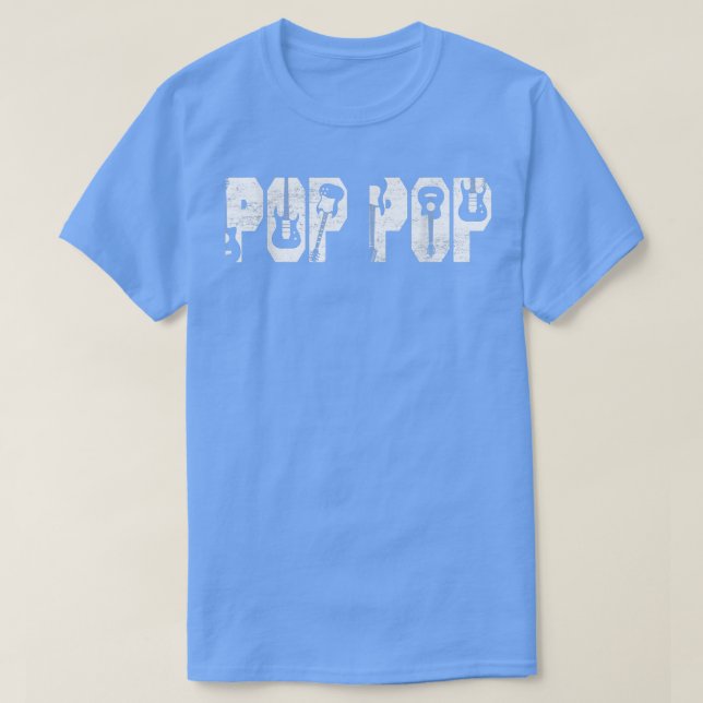 Distressed Best Pop Pop Ever Guitar Lover Guitaris T-Shirt (Design Front)