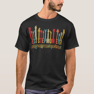 Distressed Best Stepmom Ever Mommy Guitar Mother's T-Shirt