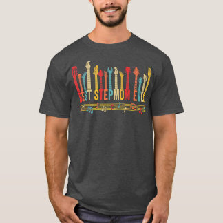 Distressed Best Stepmom Ever Mommy Guitar Mother's T-Shirt