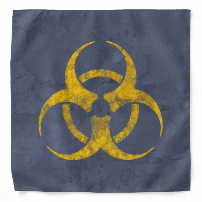 Distressed Biohazard Symbol Bandana (Front)