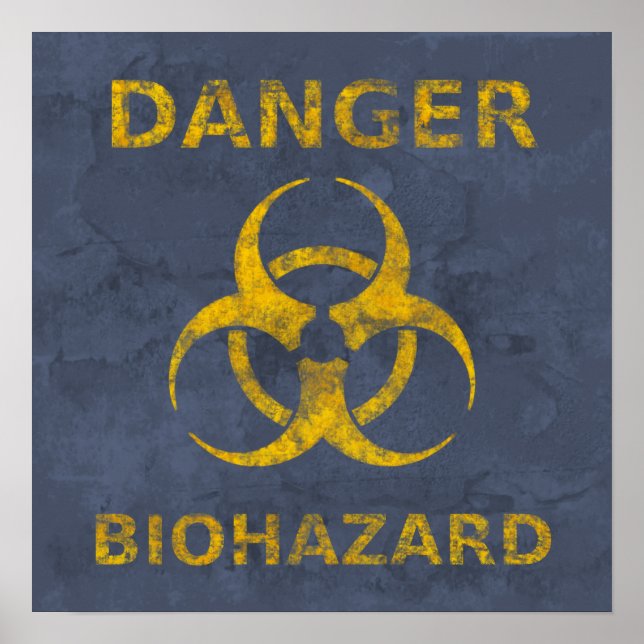 Distressed Biohazard Symbol Poster (Front)