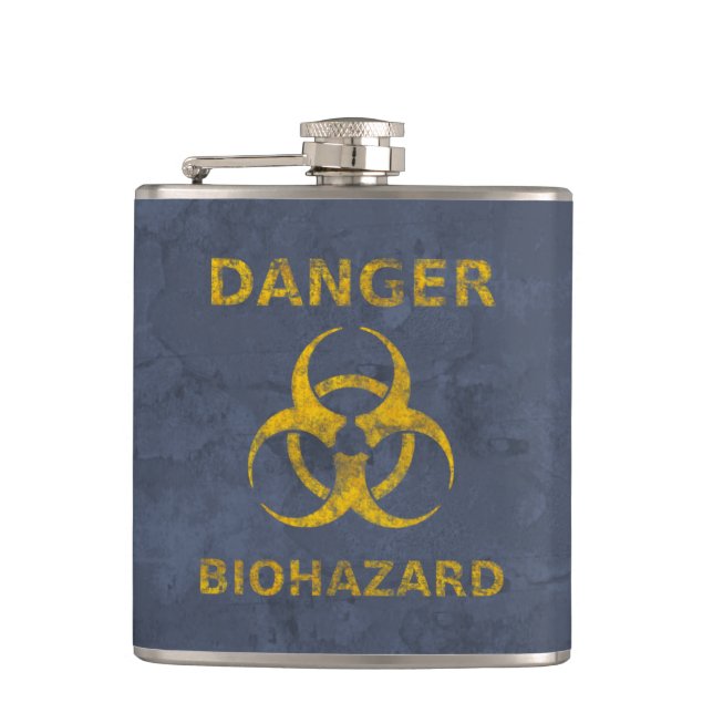 Distressed Biohazard Warning Flask (Front)