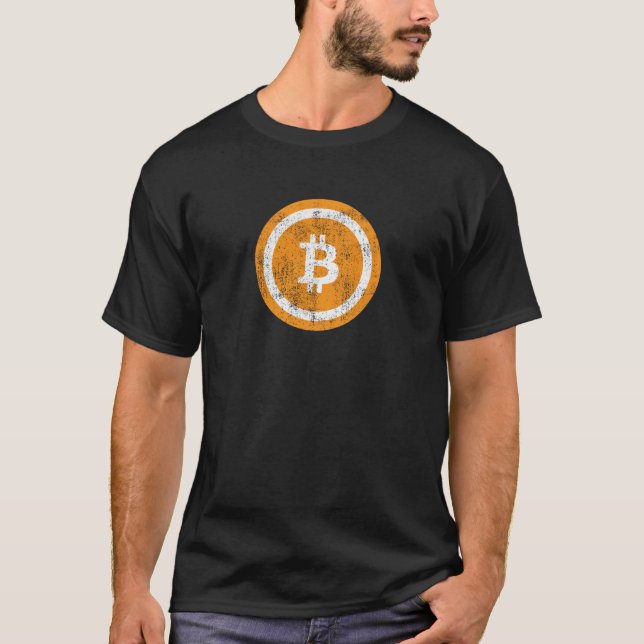 Distressed Bitcoin Logo - Coin Image T-shirt (Front)