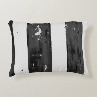 Distressed Black and White Stripe Accent Pillow