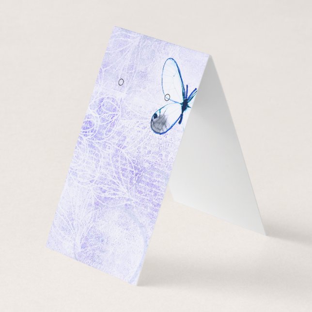 Distressed Blue Butterfly Earring Display Cards (Front)