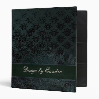 Distressed Blue Damask with Wild Flowers 3 Ring Binder