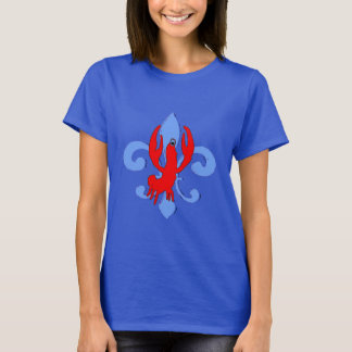 Distressed Blue Fleur De Lis, Crawfish T-Shirt