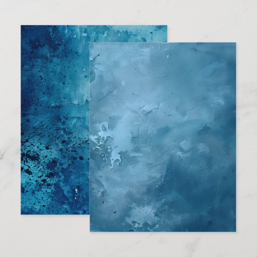 Distressed Blue Ink Printable Scrapbook Paper Invitation