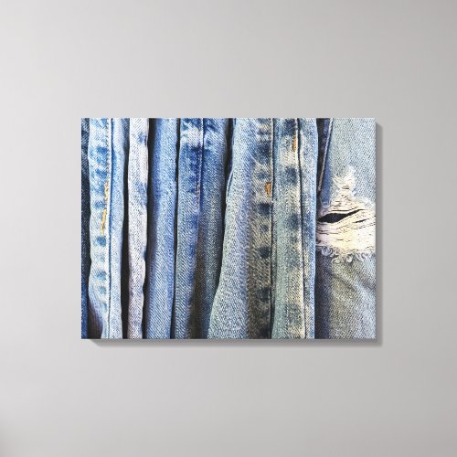 Distressed Blue Jeans   Canvas Print