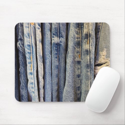 Distressed Blue Jeans Mouse Pad