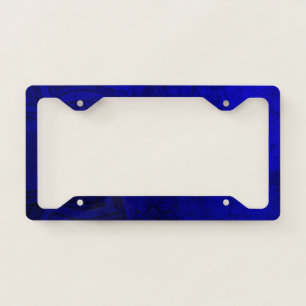 Distressed Blue Mandala Pattern License Plate Frame