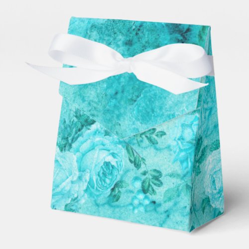 Distressed Blue Roses Collage  Favor Boxes