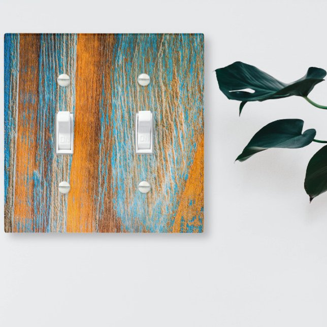 Distressed Blue Rustic Wood Aged Turquoise Light Switch Cover (Creator Uploaded)