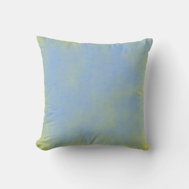 Distressed Blue Yellow Pillow (Front)