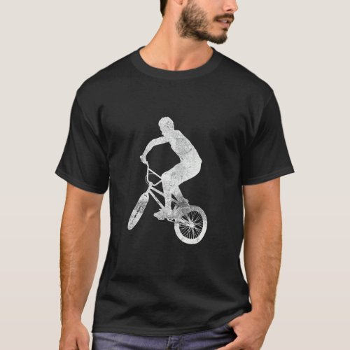 Distressed Bmx Bike Bicycle Rider Mountain Bikers  T_Shirt
