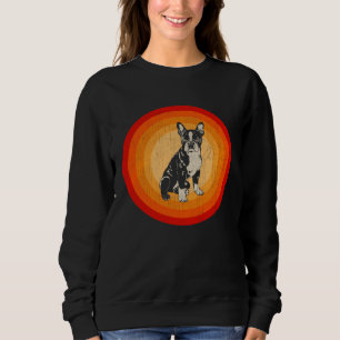 Distressed Boston Terrier  Retro Style Sweatshirt