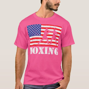 Distressed Boxing Usa American Flag Boxer Fighter T-Shirt