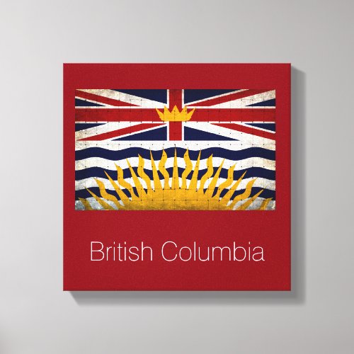 Distressed British Columbia Flag Canvas Print