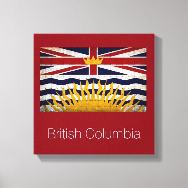 Distressed British Columbia Flag Canvas Print (Front)