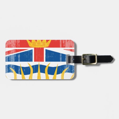 Distressed BRITISH COLUMBIA Flagpng Luggage Tag