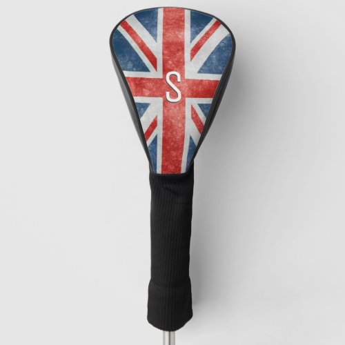 Distressed British Flag Monogrammed Golf Head Cover