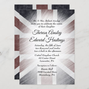 Distressed British Flag Wedding Invitations