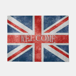 Distressed British Flag Welcome Doormat