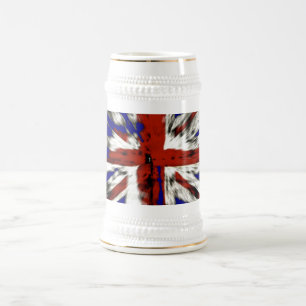 Distressed British Union Jack Beer Stein