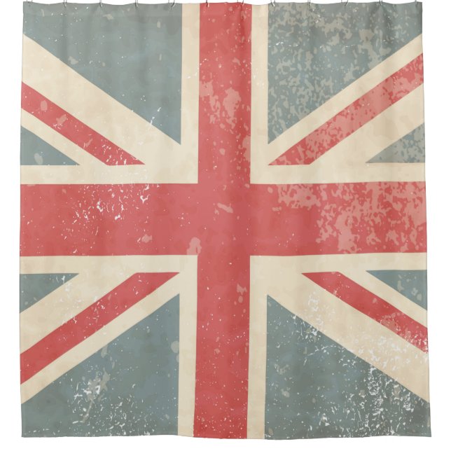 Distressed British Union Jack  Shower Curtain (Front)