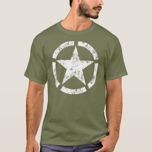Distressed Broken Ring Star National Symbol T_Shirt