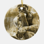 Distressed Bronze Statue Auguste Rodin The Thinker Ceramic Ornament at Zazzle