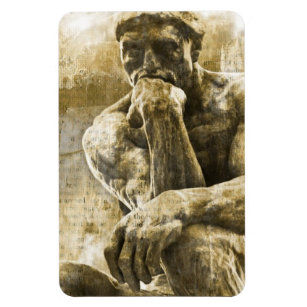 Distressed bronze statue Auguste Rodin the thinker Magnet