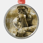 Distressed Bronze Statue Auguste Rodin The Thinker Metal Ornament at Zazzle