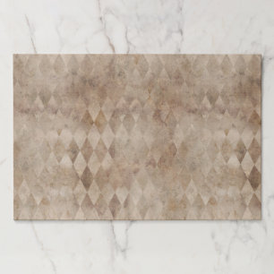 Distressed Brown Harlequin Paper Placemats