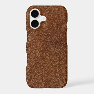 Distressed Brown Leather Look Printed Image iPhone 17 Case