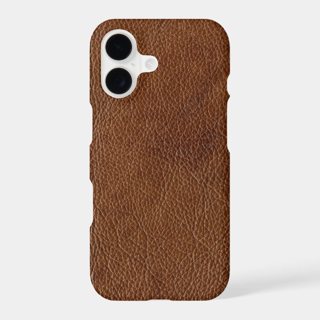 Distressed Brown Leather Look Printed Image Case-Mate iPhone Case (Back)