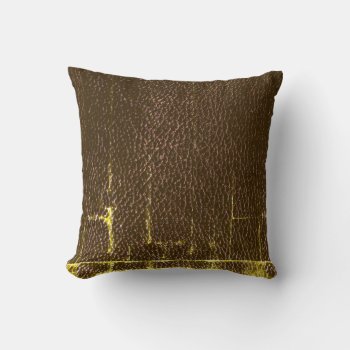 Distressed Brown Leather Throw Pillow by Susang6 at Zazzle